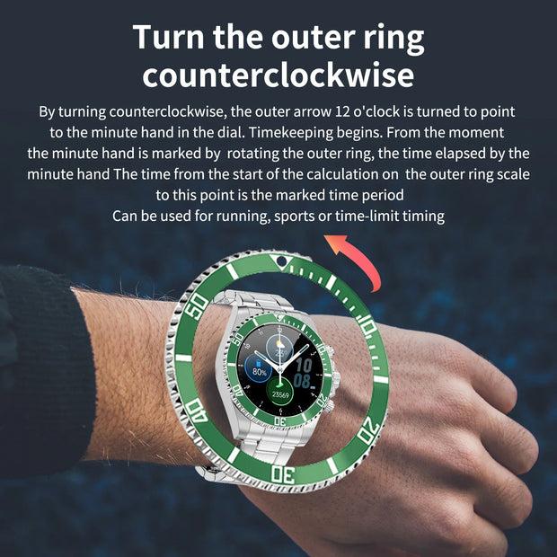 Smart Watch Man Smartwatch AW12 high-end luxury 2024 Android IOS Korean Support Steel Connected Replica Miltary pk gts4 global