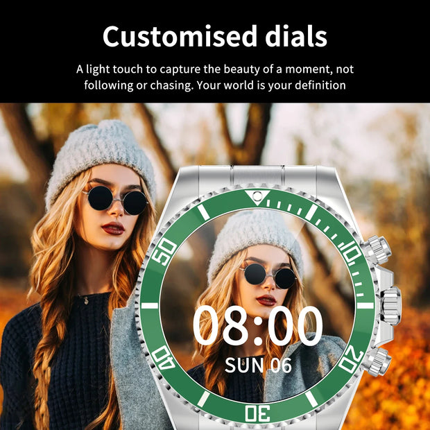 Smart Watch Man Smartwatch AW12 high-end luxury 2024 Android IOS Korean Support Steel Connected Replica Miltary pk gts4 global