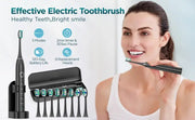 Rtauys S5 Upgraded Sonic Electric Toothbrush for Adults and Kids Ages 12+ with 8 Brush Heads, IPX7 Travel Toothbrush with Case,