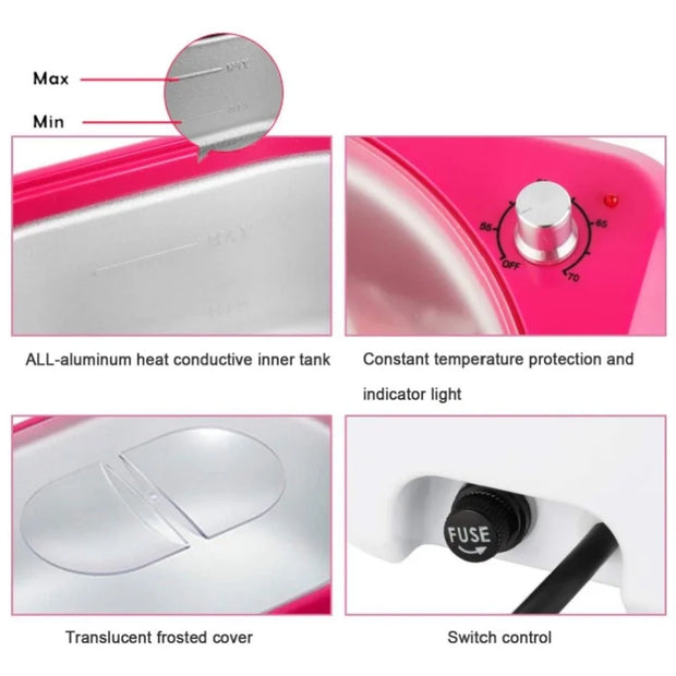 Proffessional Wax Heater Large Capacity Epilator Paraffin Wax Melter Temperature Control for Moisturize & Relieve Chapped Skin