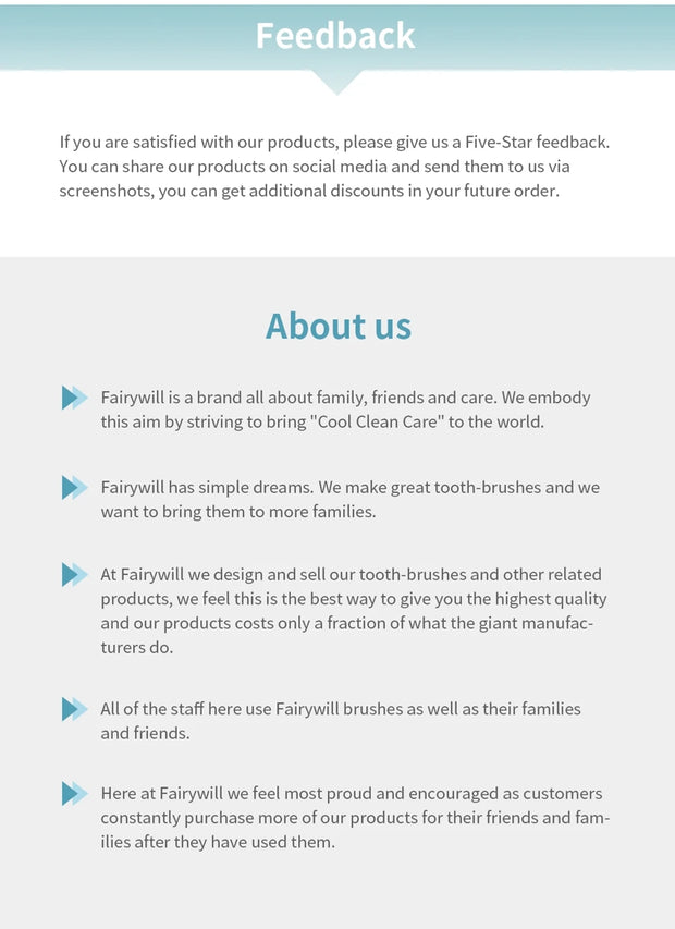Fairywill Electric Sonic Toothbrush FW-507 USB Charge Rechargeable Adult Waterproof Electronic Tooth Brushes Replacement Heads s