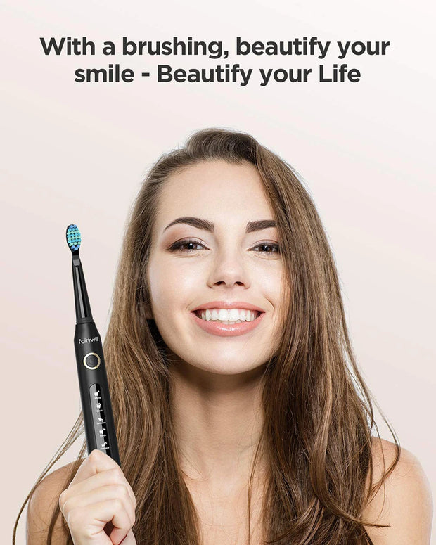 Fairywill Electric Sonic Toothbrush FW-507 USB Charge Rechargeable Adult Waterproof Electronic Tooth Brushes Replacement Heads s
