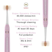 Fairywill Electric Sonic Toothbrush FW-507 USB Charge Rechargeable Adult Waterproof Electronic Tooth Brushes Replacement Heads s