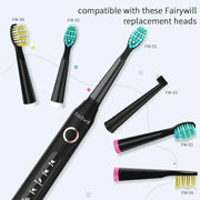 Fairywill Electric Sonic Toothbrush FW-507 USB Charge Rechargeable Adult Waterproof Electronic Tooth Brushes Replacement Heads s