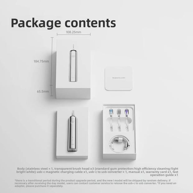 Laifen Laifen's new generation of vibration sweeping electric toothbrush, stainless steel color LFTBO1-S Wave  teeth whitening