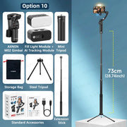AXNEN M02 Gimbal Smartphone Stabilizer 3-Axis Anti-shake Video Record Handheld Selfie Gimbals for iPhone Android Face Tracking
