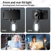 Q18 Desktop Following the shooting Mode Gimbal Stabilizer Selfie Stick Tripod with Fill Light for iPhone Cell Phone Smartphone