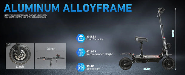 6000W High Power Adult Electric Scooter  Off-Road Commute Foldable 60V 38Ah Large Battery 60 Miles Range 50 Mph Fast E-Scooter