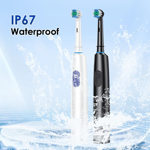 Sonic Rechargeable Rotary Electric Toothbrush Adult Waterproof with Timer 5 Modes & 4 Replaceable Brush Heads for Teeth Cleaning