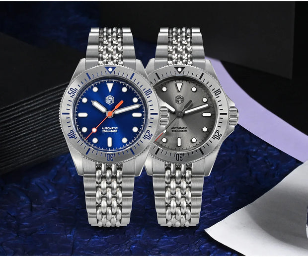 San Martin Original Design 38.8mm Upgrade Diver Watch Sunburst Enamel Dial NH35 Automatic Mechanical Luxury Waterproof 200m Lume