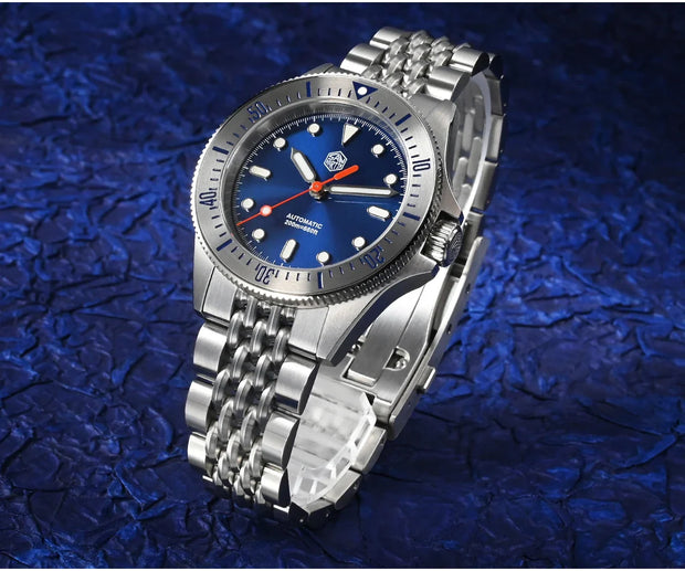 San Martin Original Design 38.8mm Upgrade Diver Watch Sunburst Enamel Dial NH35 Automatic Mechanical Luxury Waterproof 200m Lume