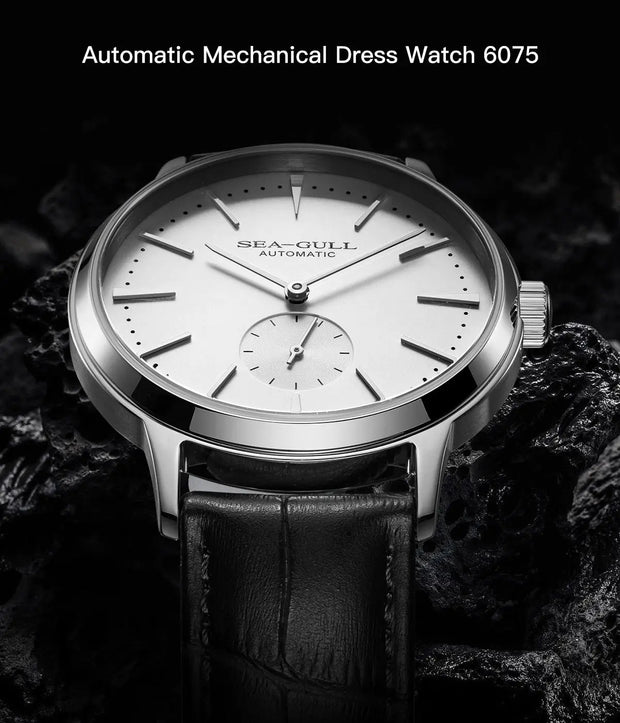 2025 Seagull Business Watch Men's Mechanical Wristwatches 50m Waterproof Leather Valentine Male Watches relogio masculino 6075