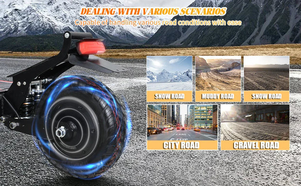 Arwibon Q30 2500W Adult Electric Scooter Single Motor Max Speed 50-60km/h, 48V16AH, 11 Inch Off Road Tire Sports Folding Electri