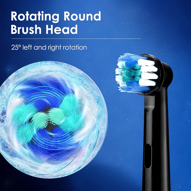 Sonic Rechargeable Rotary Electric Toothbrush Adult Waterproof with Timer 5 Modes & 4 Replaceable Brush Heads for Teeth Cleaning