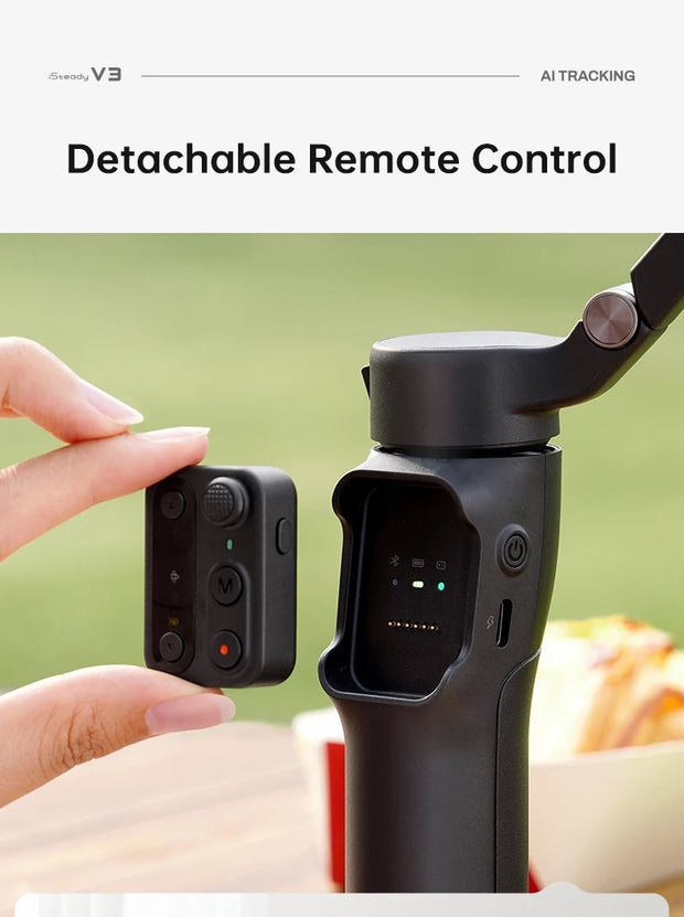 hohem Official V3 Smartphone Stabilizer Ai Face Tracking 3-Axis Phone Gimbal Built-in Selfie Stick Portable iPhone16/Samsung