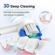 Sonic Rechargeable Rotary Electric Toothbrush Adult Waterproof with Timer 5 Modes & 4 Replaceable Brush Heads for Teeth Cleaning