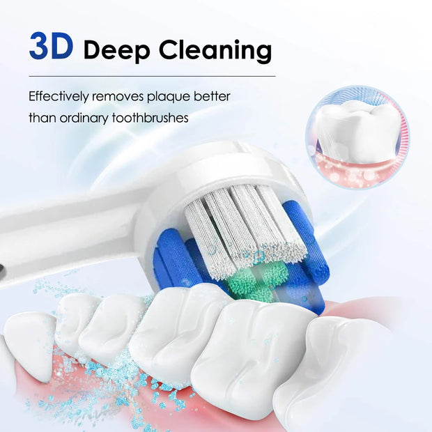 Sonic Rechargeable Rotary Electric Toothbrush Adult Waterproof with Timer 5 Modes & 4 Replaceable Brush Heads for Teeth Cleaning