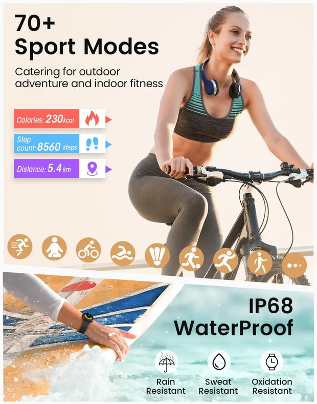 Smart Watches for Women [400+Watch Faces/Calls/Female Health], 1.27" Fitness Tracker Smartwatch for iPhone ＆ Android, Activity T