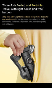3-Axis Handheld Gimbal Wheel Selfie Stick With Fill Light Phone Holder Outdoor Photography Vlog Recording for iOS Android