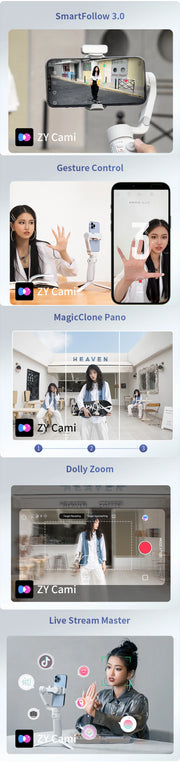 ZHIYUN Official Smooth Q4 Smartphone Gimbal Phone Gimbals 3-Axis Handheld Stabilizer for iPhone 15 pro max/HUAWEI/Samsung/Xiaomi