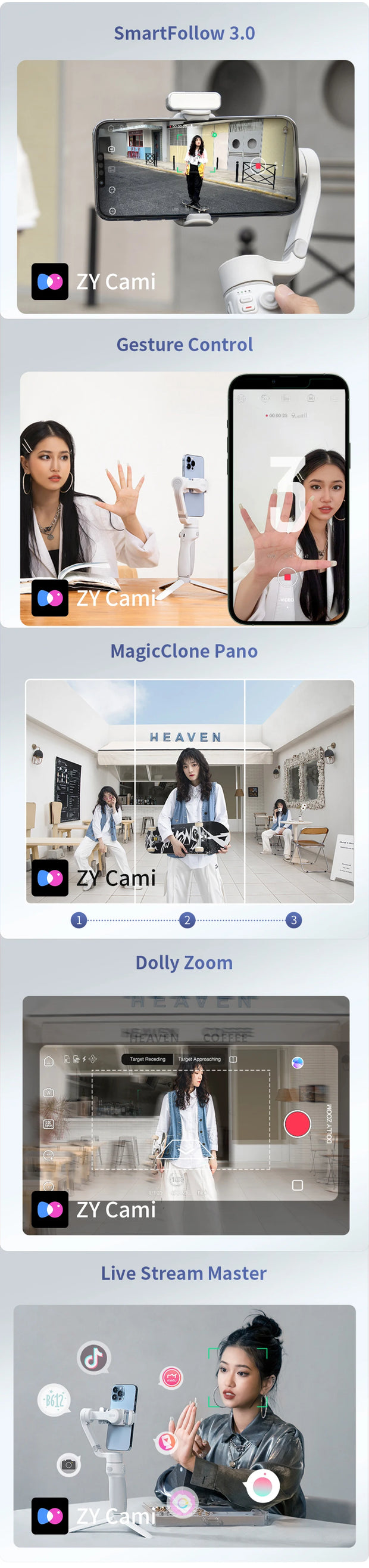 ZHIYUN Official Smooth Q4 Smartphone Gimbal Phone Gimbals 3-Axis Handheld Stabilizer for iPhone 15 pro max/HUAWEI/Samsung/Xiaomi