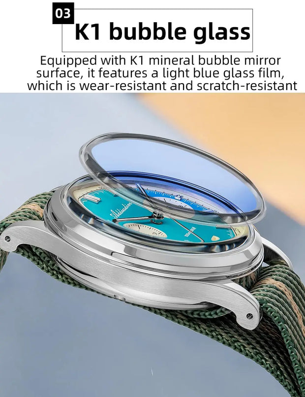 ADDIESDIVE Hot Sale AD2095 Watches For Men Multifunction Chronograph 38mm AR Coating Quartz WristWatches VK64 Waterproof Clock
