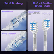Wave Electric Toothbrush Oscillation & Vibration Sonic Electric Tooth Brush, Adults Teen BASS-Brushing Technique for Travel