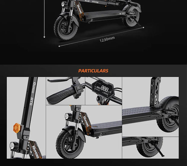 RuiToo RT6 1000W powerful  48V18.2AH Drive Electric scooters electr 10inch Tires Folding eScooter For Adult Raycool