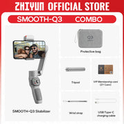 ZHIYUN Official SMOOTH Q3 Phone Gimbal 3-Axis Smartphones Handheld Stabilizer Fill Light for iPhone 13 Android