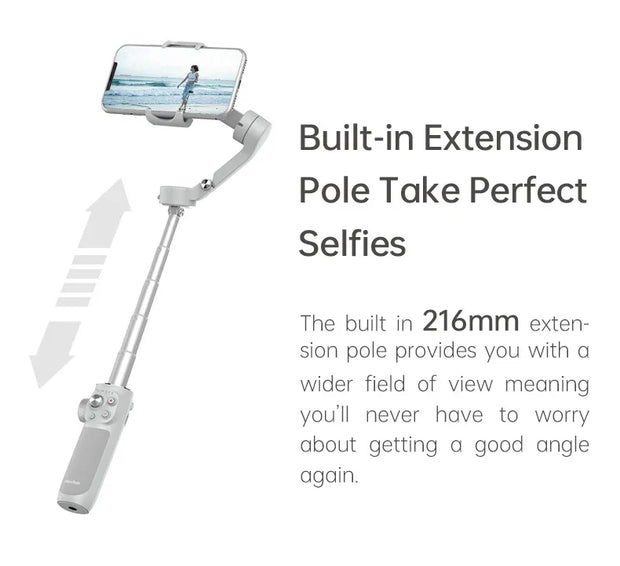 FeiyuTech VB4 Kit Smartphone Stabilizer Face Tracking Fill light 3-Axis Phone Gimbal Built-in Selfie Stick Portable iPhone16