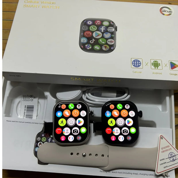 8GB+128GB S10 Cellular Version Smartwatch 4G Android 10.0 180° Rotating Camera 256GB Storage GPS WIFI Global Version Smart Watch
