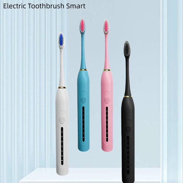 Smart Sonic Electric Toothbrush Waterproof Portable with Ultra Fine Soft Bristles 6 Speed Charging for Adults And Children