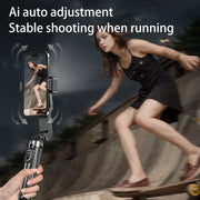 Smart Phone Selfie Stick with Fill Light Anti-Shake Stabilizer Extendable Tripod AI Tracking Gimbal Face Recognition System