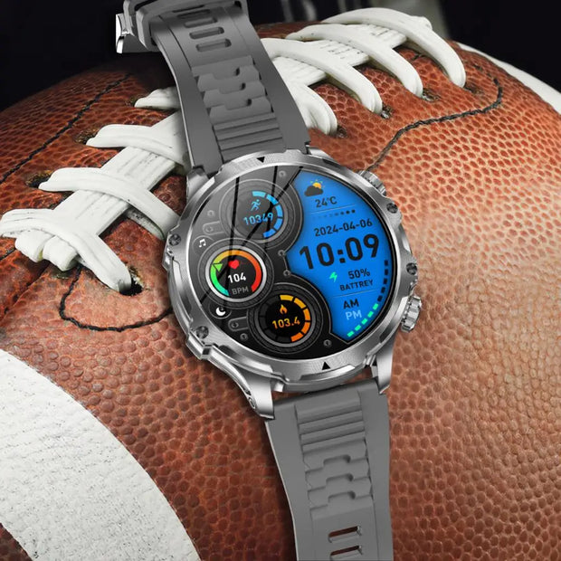 Men Outdoors Sports Smart Watch AK75 Flashlight 700mah Large Battery Bluetooth Calling LED Light Fitness Tracker Smartwatch
