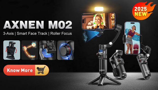 AXNEN HQ2 SERIES Mobile Phone Stabilizer Handheld Gimbal for Smartphone Gopro Action Camera Extension Rod Selfie Stick Tripod
