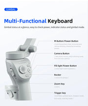 M01 3-Axis Smart Gimbal Handheld Stabilizer Selfie Tripod with Fill Light for Smartphone Anti Shake Foldable for Xiaomi iPhone
