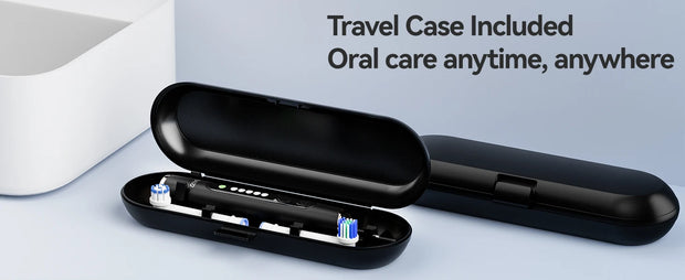 Seago Rotating Electric Toothbrush for Adults with 8 Toothbrush Heads and Travel Box Smart Display 5 Modes Waterproof SG-2607