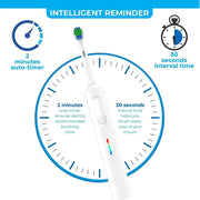 SUBORT Rotating Electric Toothbrush 3 Modes USB Fast Rechargeable Rotary Electric Toothbrush with Travel Case 2 Brush Heads