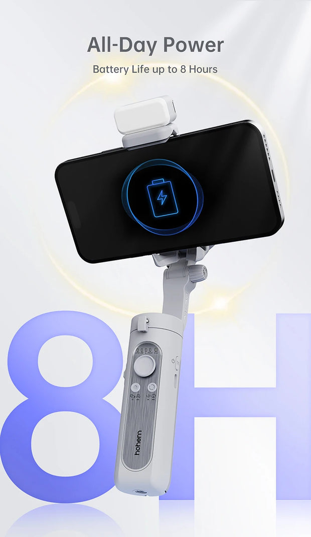 Hohem iSteady XE Kit Smartphone Gimbal 3-Axis Handheld Stabilizer Phone Selfie Stick Tripod with Magnetic Fill Light Video Shoot