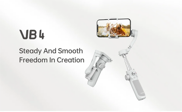 FeiyuTech VB4 Kit Smartphone Stabilizer Face Tracking Fill light 3-Axis Phone Gimbal Built-in Selfie Stick Portable iPhone16