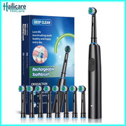 Smart Rotating Timing Electric Toothbrush for Adults Rotating Electric Toothbrushes with 8 Soft Brush Heads Whitening Oral Car