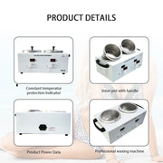 Wax Heater Double Paraffin Electronic Display Facial Skin SPA Equipment Dual Hot Hair Removal Tool Adjustable Temperature