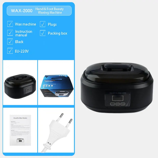 200W Wax Heater Hands Feet Bath Body Hair Removal Digital Timing Melting Wax Bean Therapy Machine Men Women Spa Smooth Skin Care