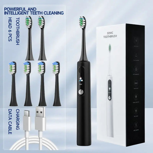Intelligent Magnetic Suspension Ultrasonic Electric Toothbrush Rechargeable Soft Bristles Waterproof Screen / Visualization DIY