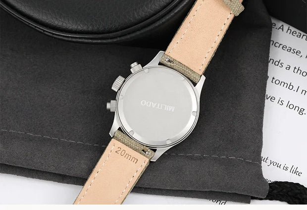 MILITADO Chronograph 39mm Watch BGW-9 Luminous Retro Military 100m Waterproof VK61 Quartz Movement Steel Vintage Men Wristwatch