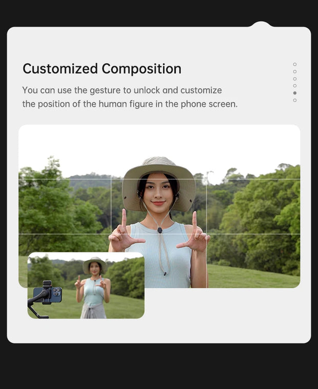 hohem Official V3 Smartphone Stabilizer Ai Face Tracking 3-Axis Phone Gimbal Built-in Selfie Stick Portable iPhone16/Samsung