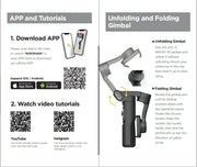 3-Axis Handheld Gimbal Wheel Selfie Stick With Fill Light Phone Holder Outdoor Photography Vlog Recording for iOS Android