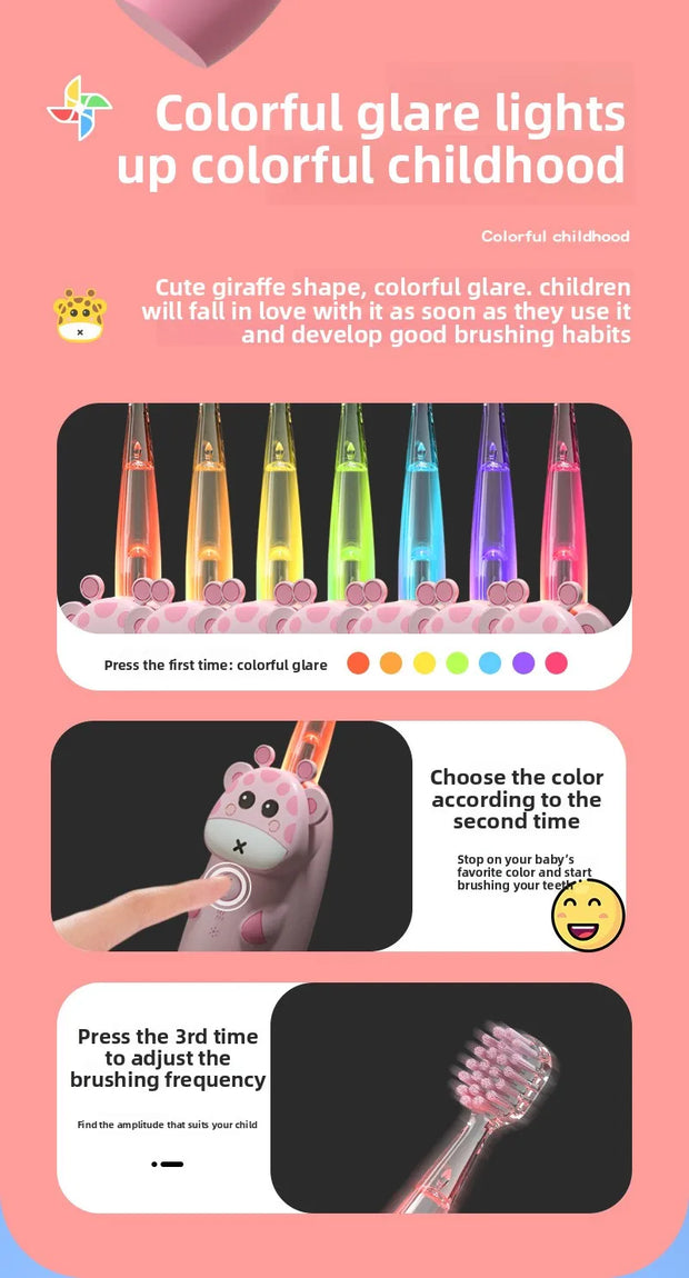 Smart electric toothbrush Sonic electric children's toothbrush 2-12 years old baby DuPont soft hair charging model