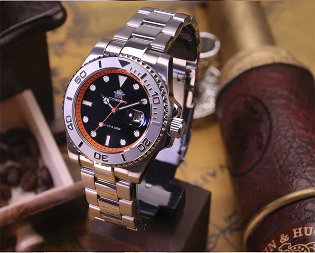 ADDIESDIVE Diving AD2040 Quartz Watches Stainless Steel 200m Waterproof Calendar Display Wristwatch Fashion Super Luminous Watch