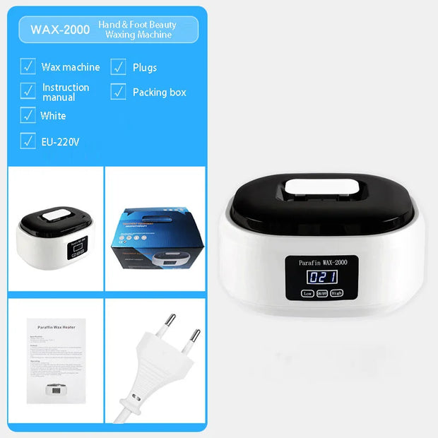 200W Wax Heater Hands Feet Bath Body Hair Removal Digital Timing Melting Wax Bean Therapy Machine Men Women Spa Smooth Skin Care